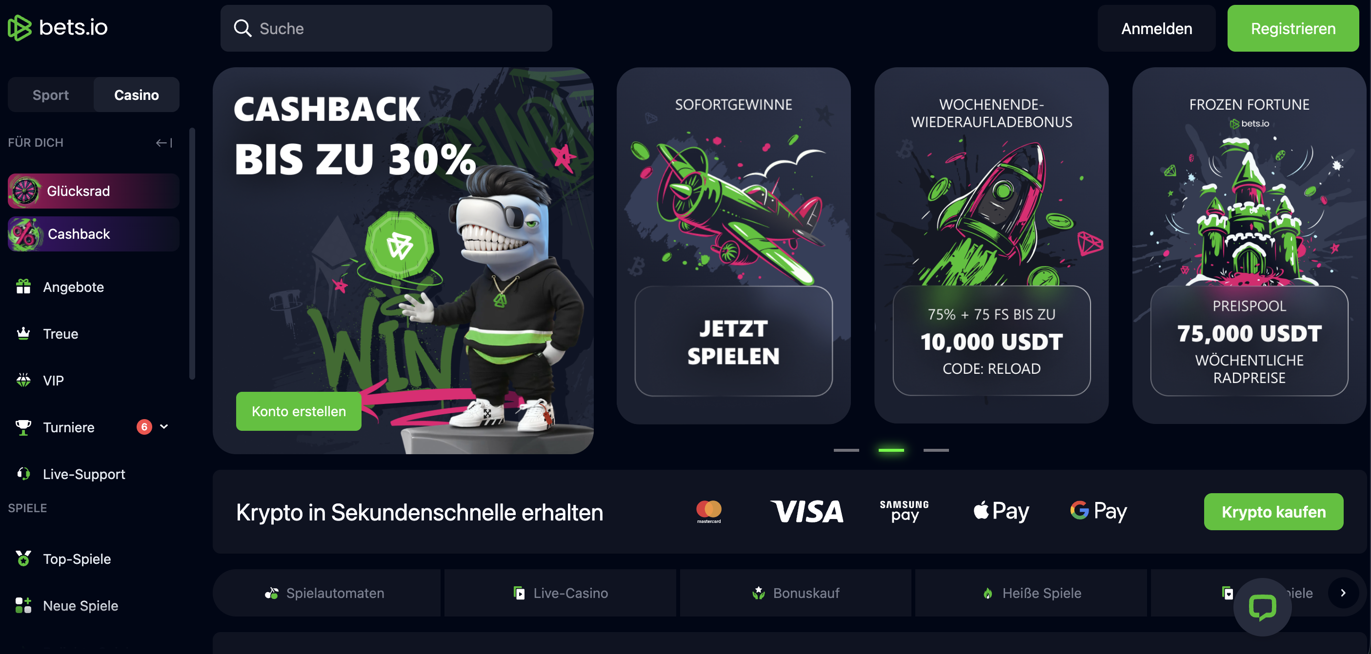 Bets.io Cashback Angebot